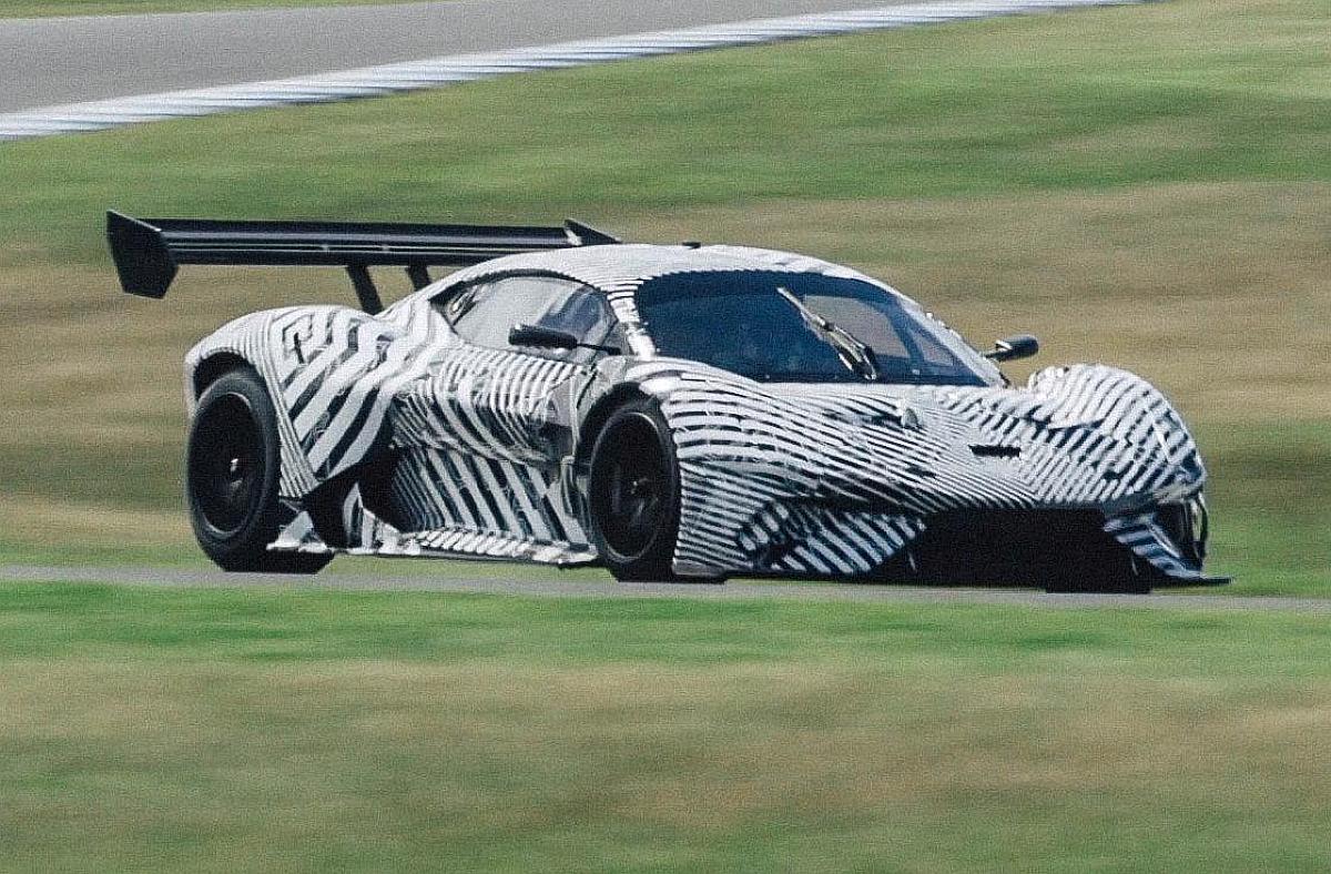 Brabham BT62 at speed during circuit testing