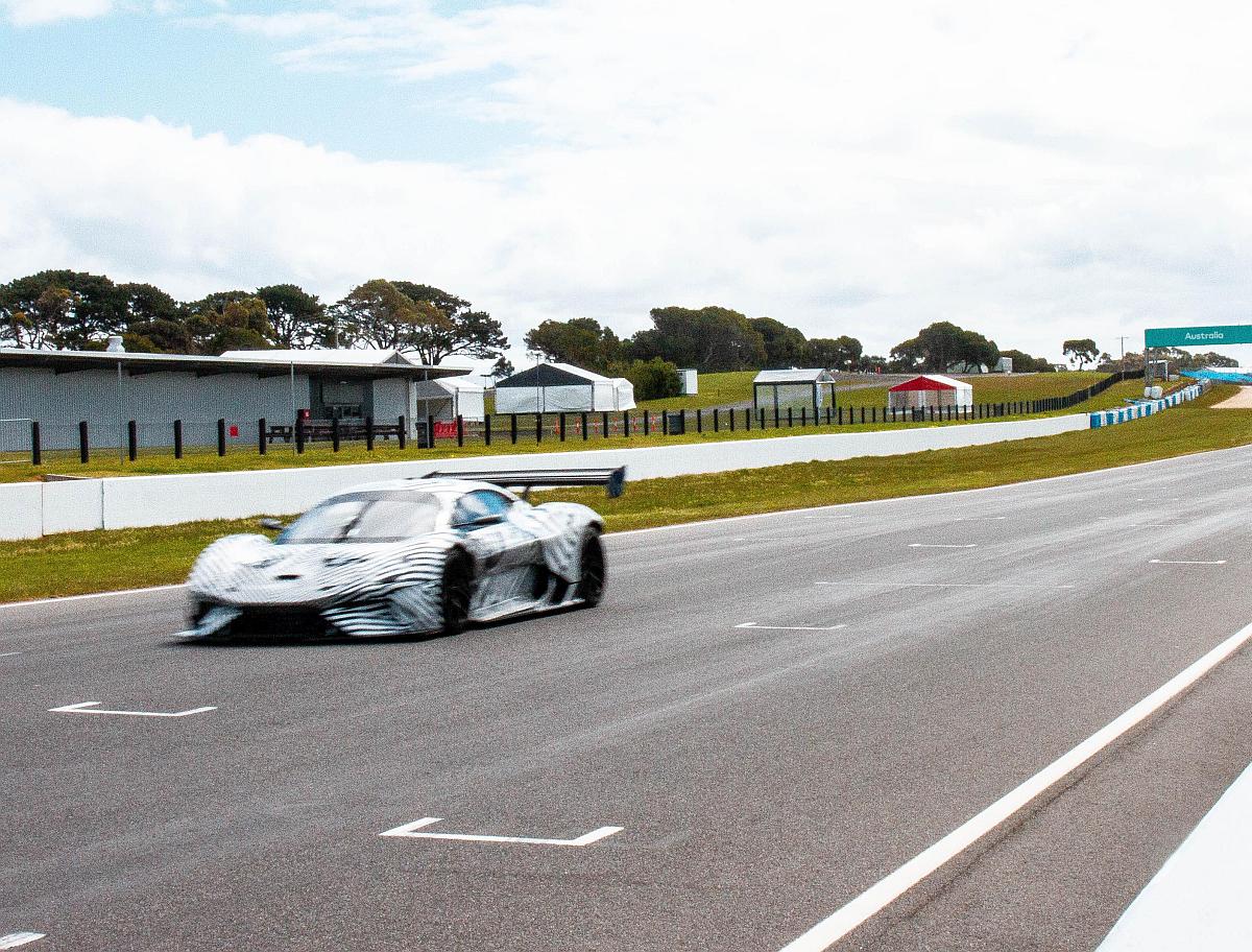 Brabham BT62 testing at speed on circuit