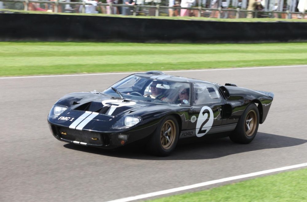 Ford GT40 with Bruce McLarens sister, Jan, as passenger