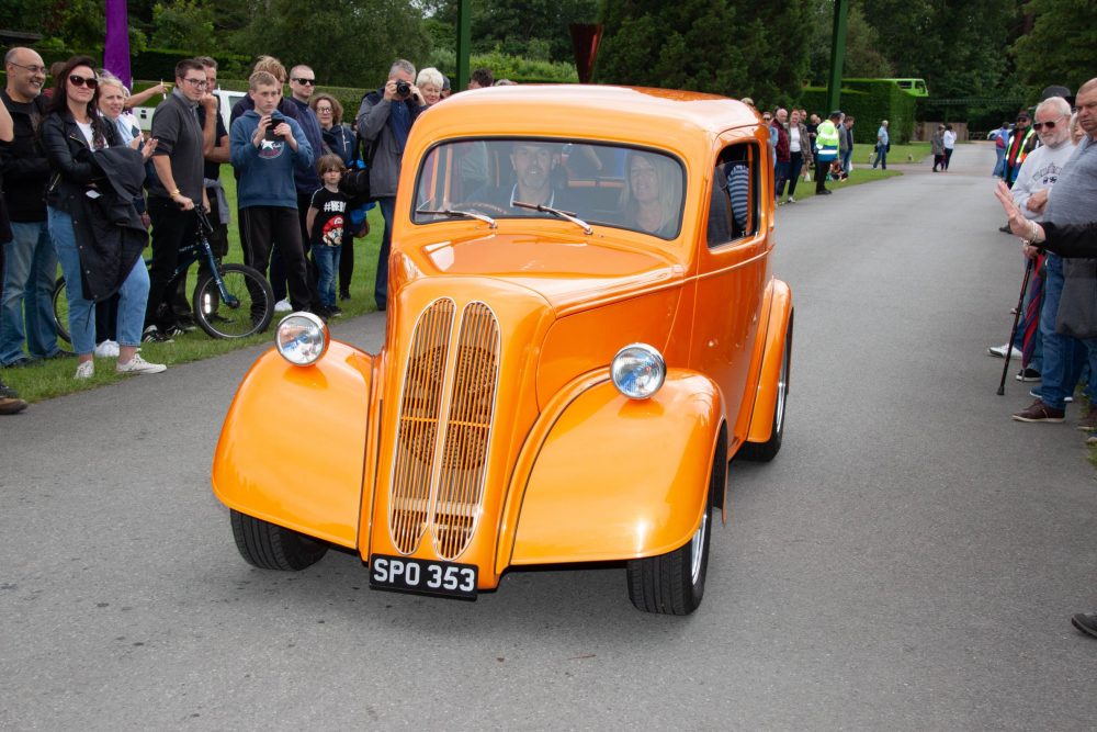 Best in Show winners Dave and Angie Owen in their Ford Anglia 1