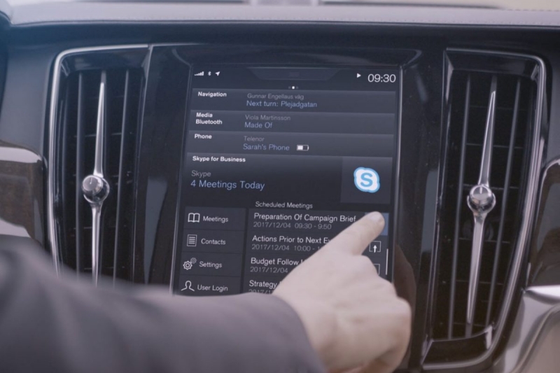 Join Skype for Business meeting in a Volvo car