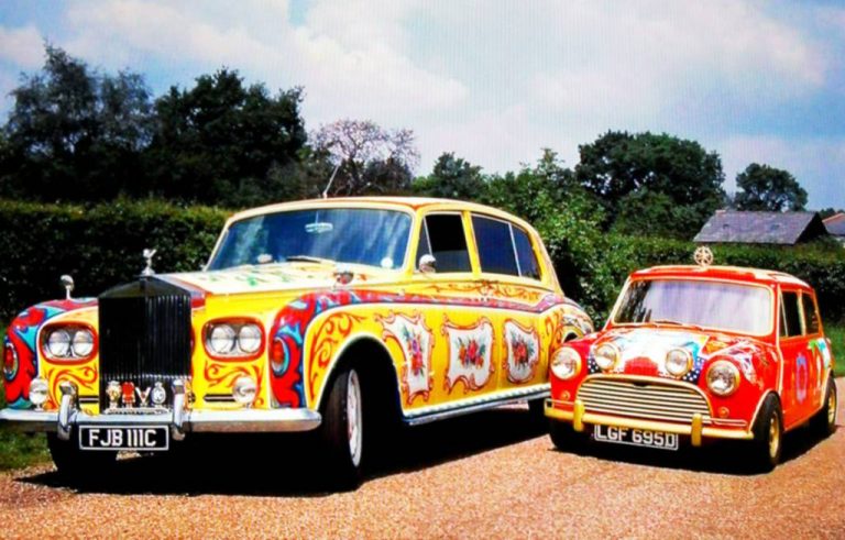 john_lennon_rolls-royce_and_george_harrisons_psychedelic_mini_cooper_s_1967-768×491