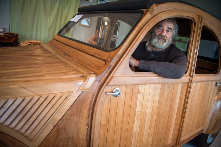 FRANCE-TRANSPORT-CRAFTS-WOOD-CAR