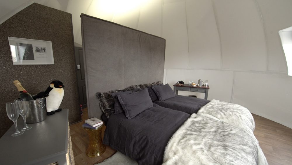 Inside the sleeping pod