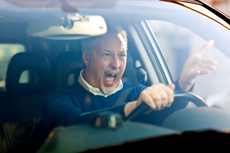 27857273 – angry driver shouting in his car