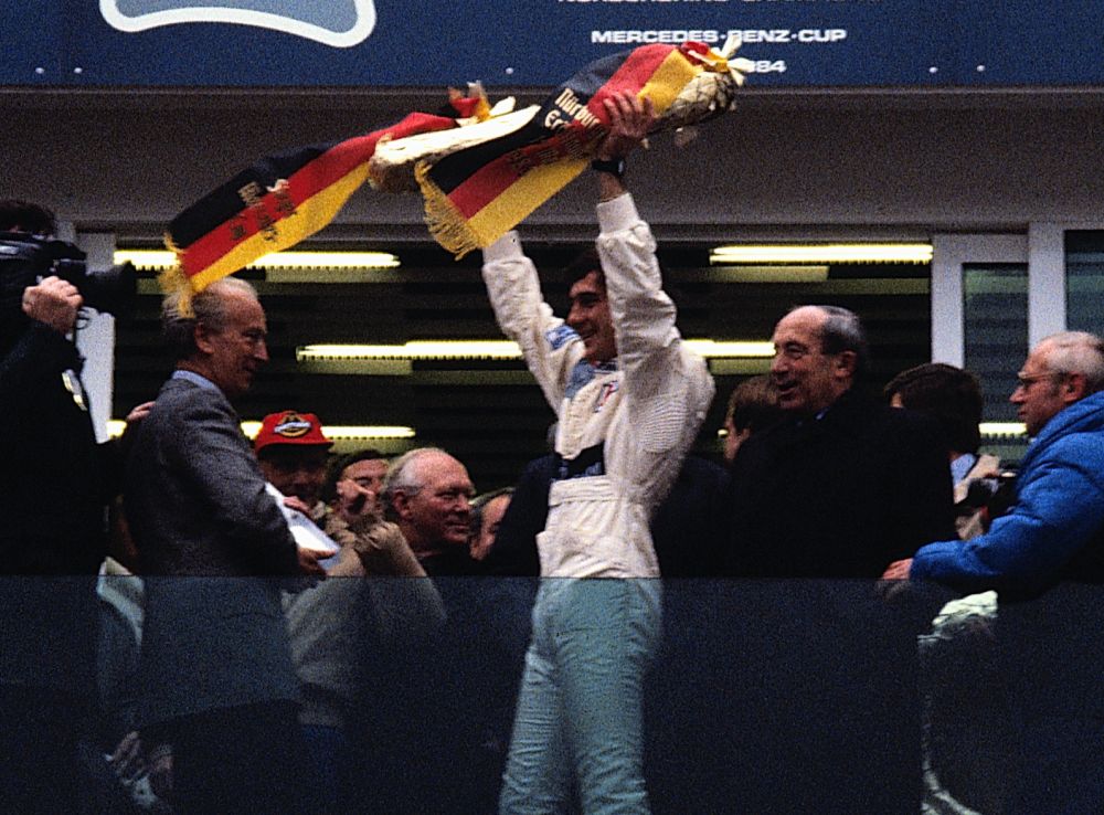 Siegerehrung auf dem Eröffnungsrennen Nürburgring, 1984