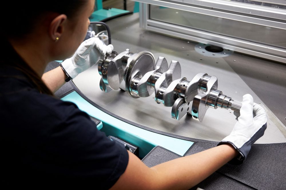 Crank shaft quality control in Volvo Cars’ engine factory in Skövde, Sweden