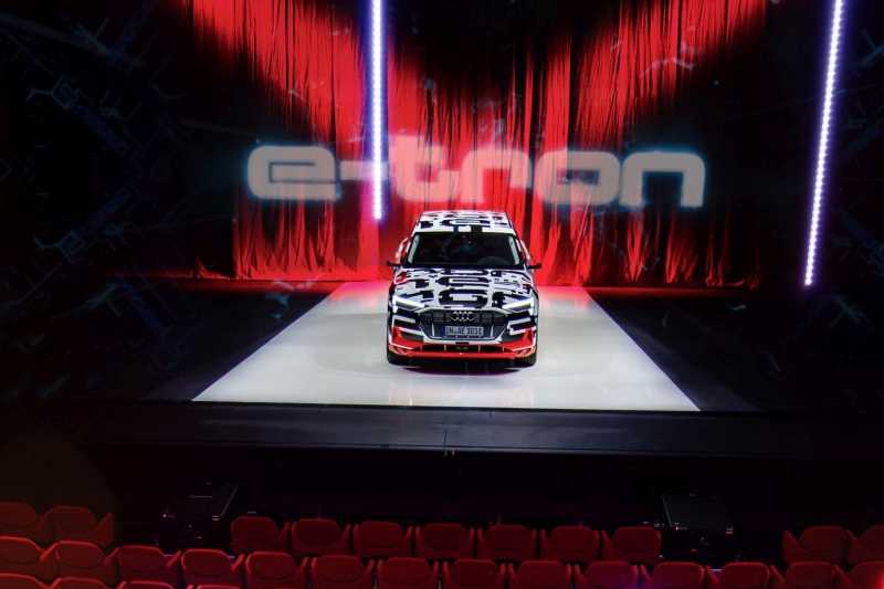 The Audi e-tron prototype on the stage in the Royal Danish Playh