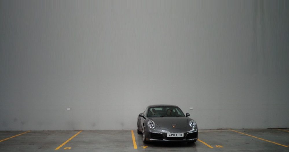 Porsche in Parking space