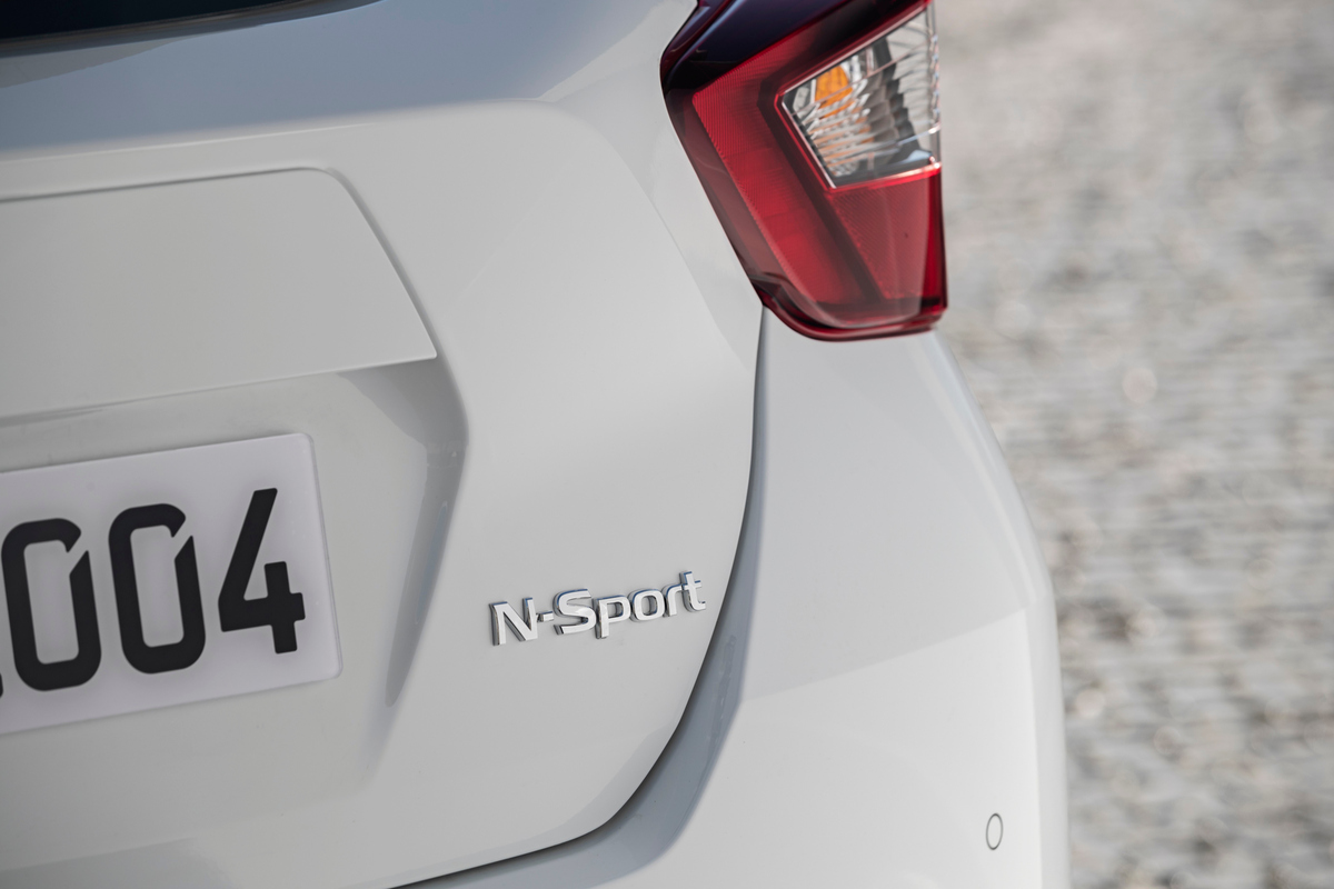 More Micra Live Event – White Micra N-Sport Exterior Rear Details – Badge-1200×800