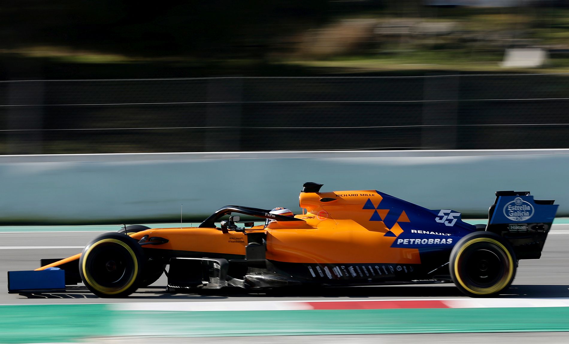 Carlos Sainz in the MCL34 (unbranded)
Barcelona Test
