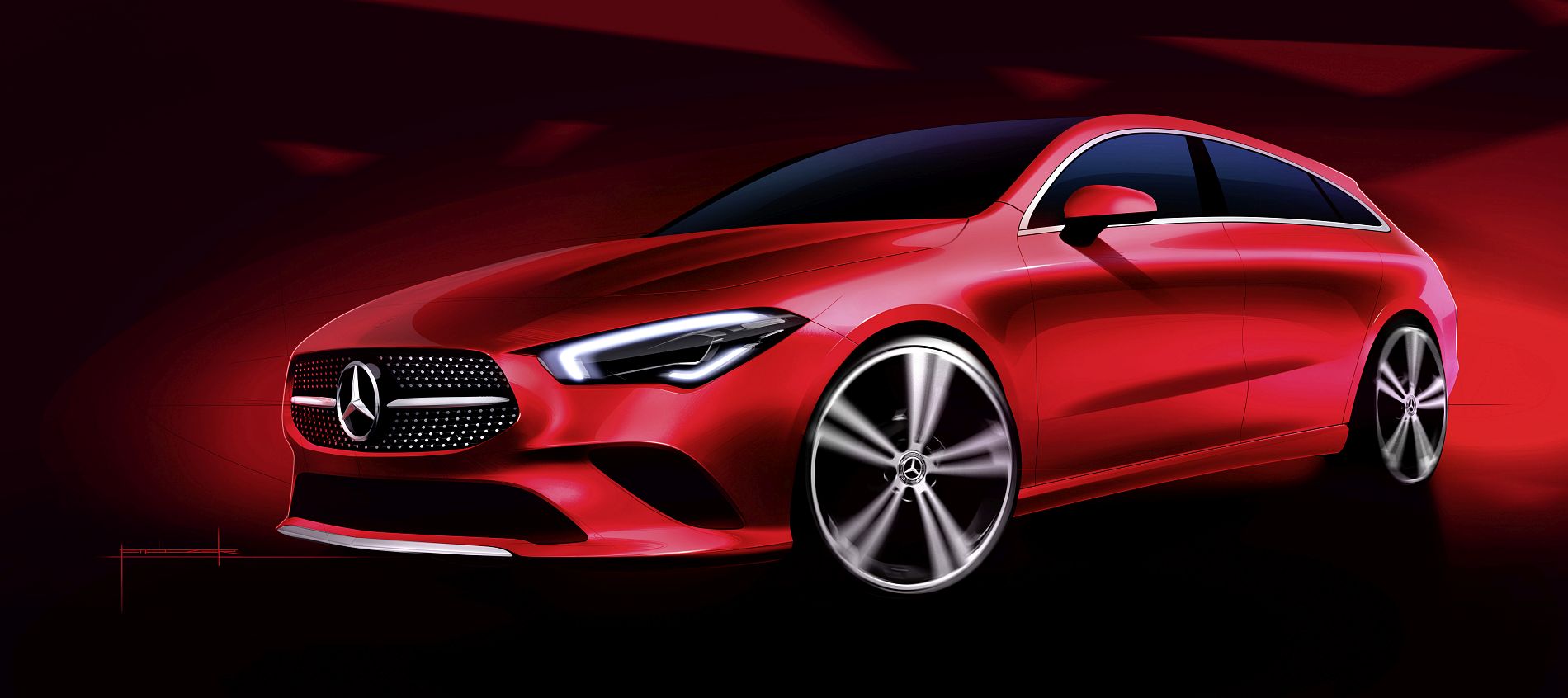 Mercedes-Benz CLA Shooting Brake Designskizzen // Mercedes-Benz