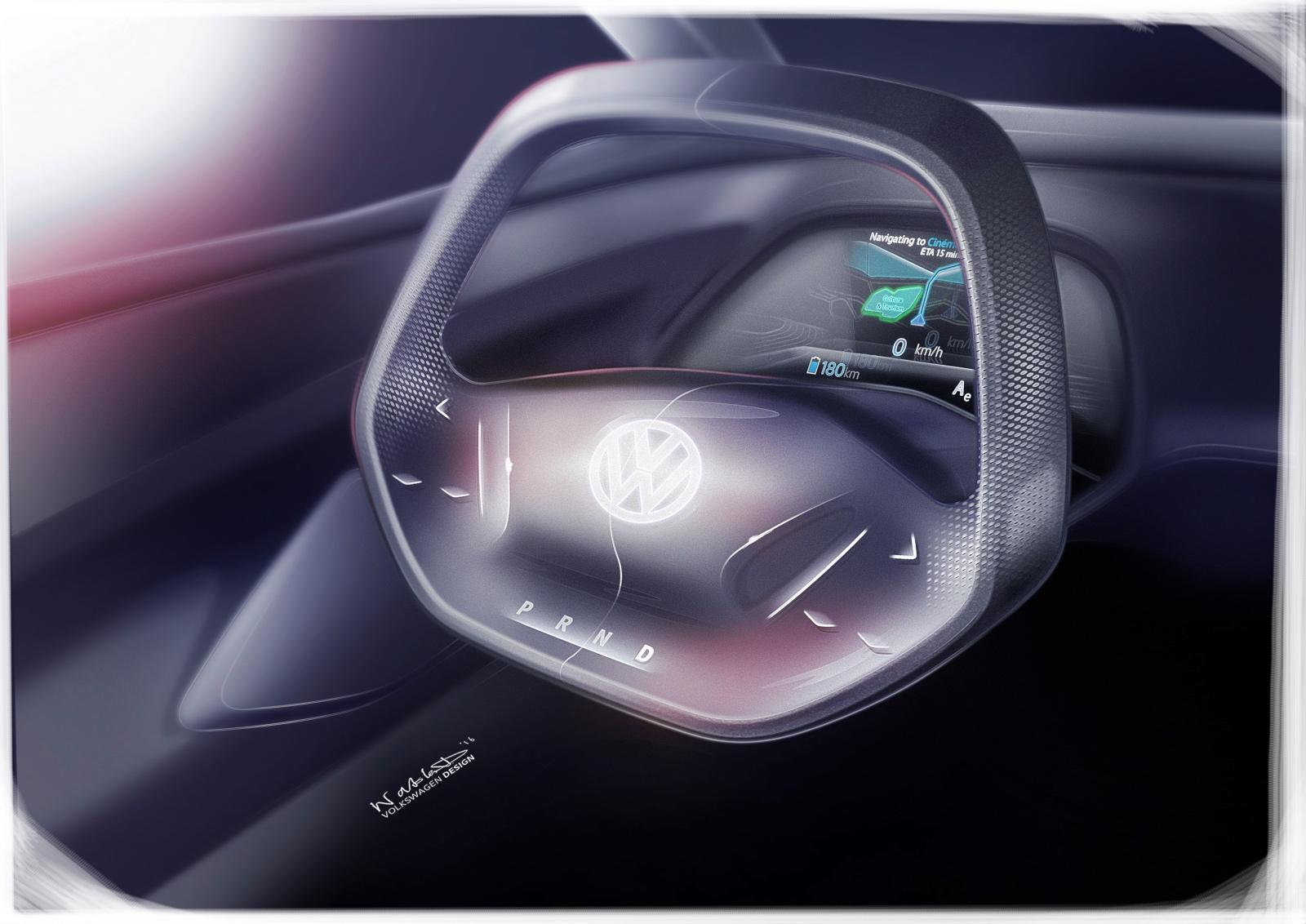 Volkswagen Showcar I.D. I.D. ? die Revolution. Der erste Volkswagen auf der vˆllig neuen Elektrofahrzeug-Plattform. Der erste Volkswagen, der f¸r das automatisierte Fahren vorbereitet ist.