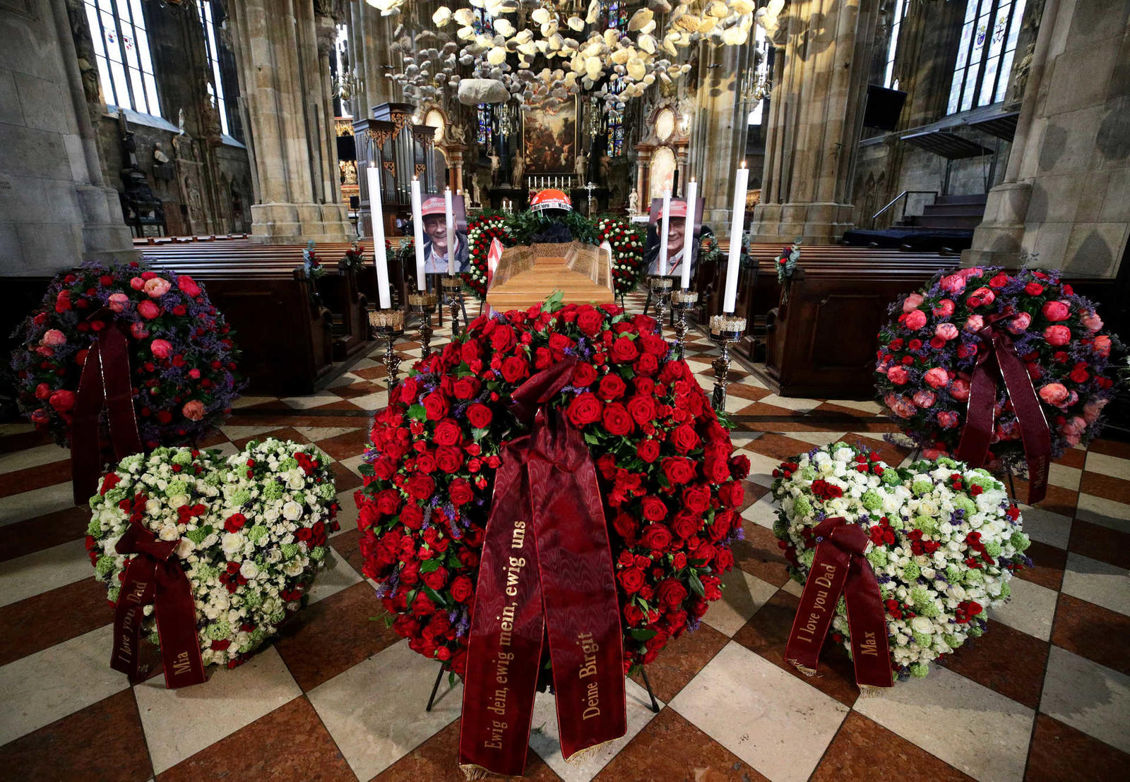 Funeral service for Austrian motor racing great Niki Lauda at St Stephen’s cathedral in Vienna