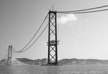 A construção da ponte sobre o Tejo em imagens