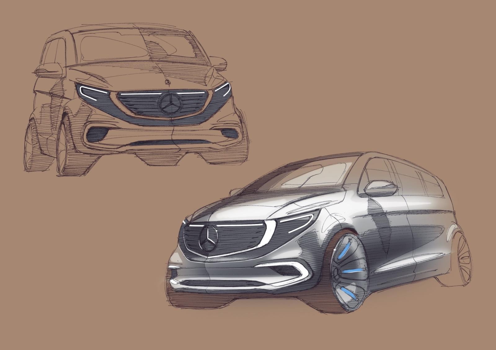 Designskizze Mercedes-Benz EQV // Design sketch Mercedes-Benz EQV