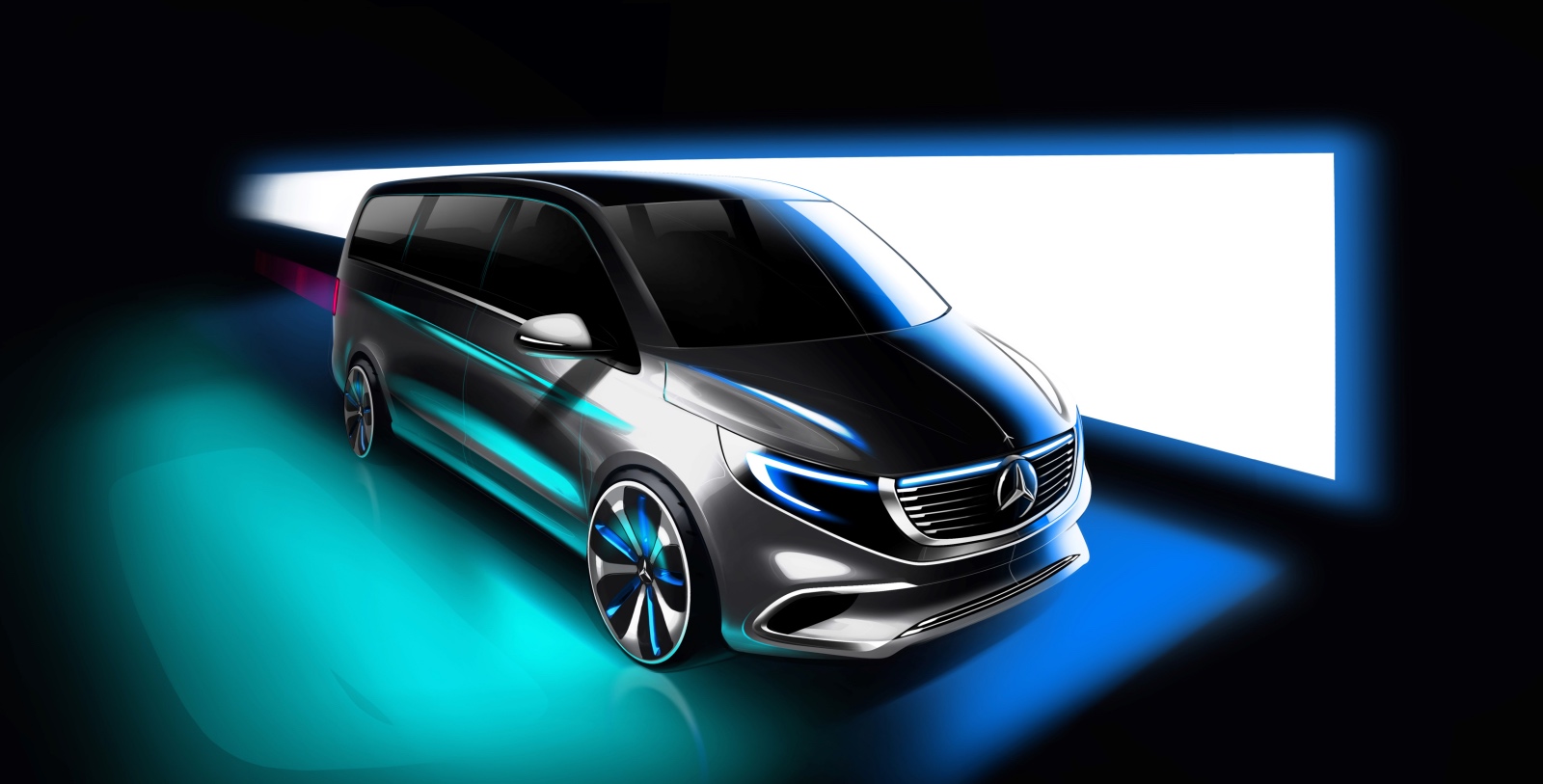 Designskizze Mercedes-Benz EQV // Design sketch Mercedes-Benz EQV