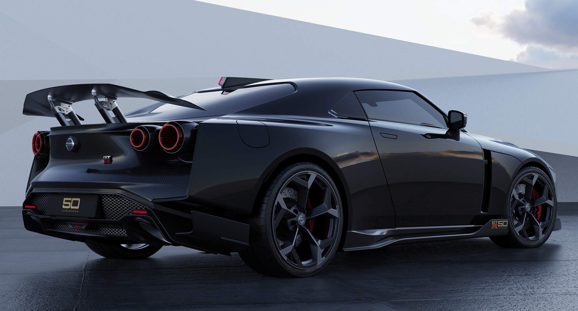 Nissan GT-R50 by Italdesign production rendering Black RR34