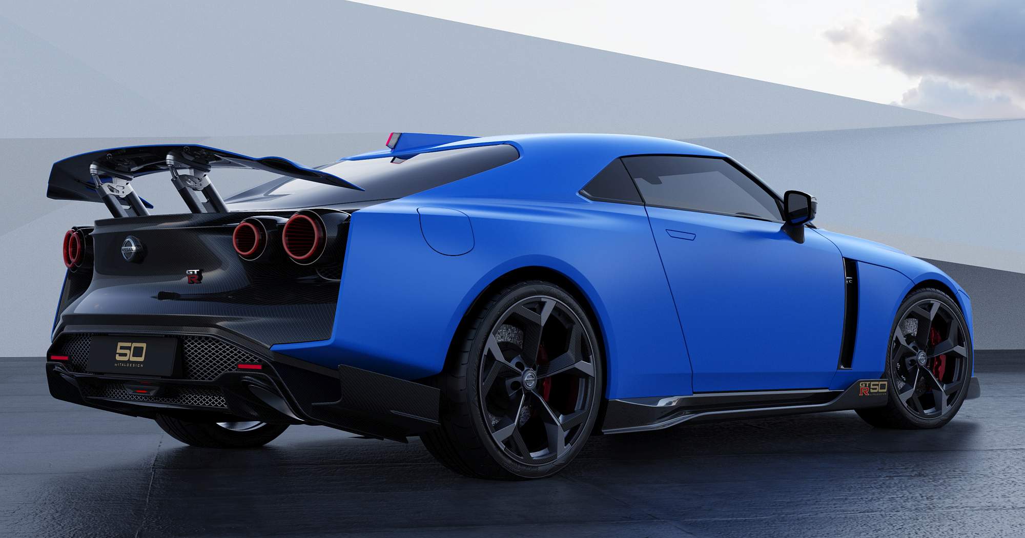 Nissan GT-R50 by Italdesign production rendering Blue RR34