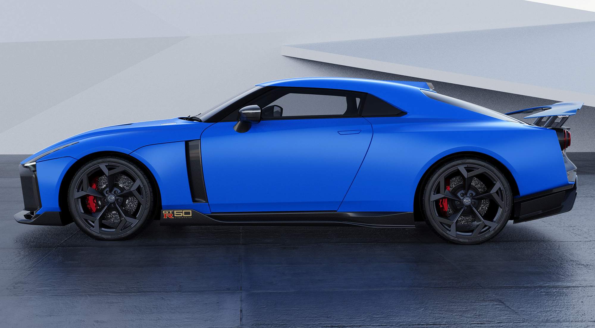 Nissan GT-R50 by Italdesign production rendering Blue SIDE