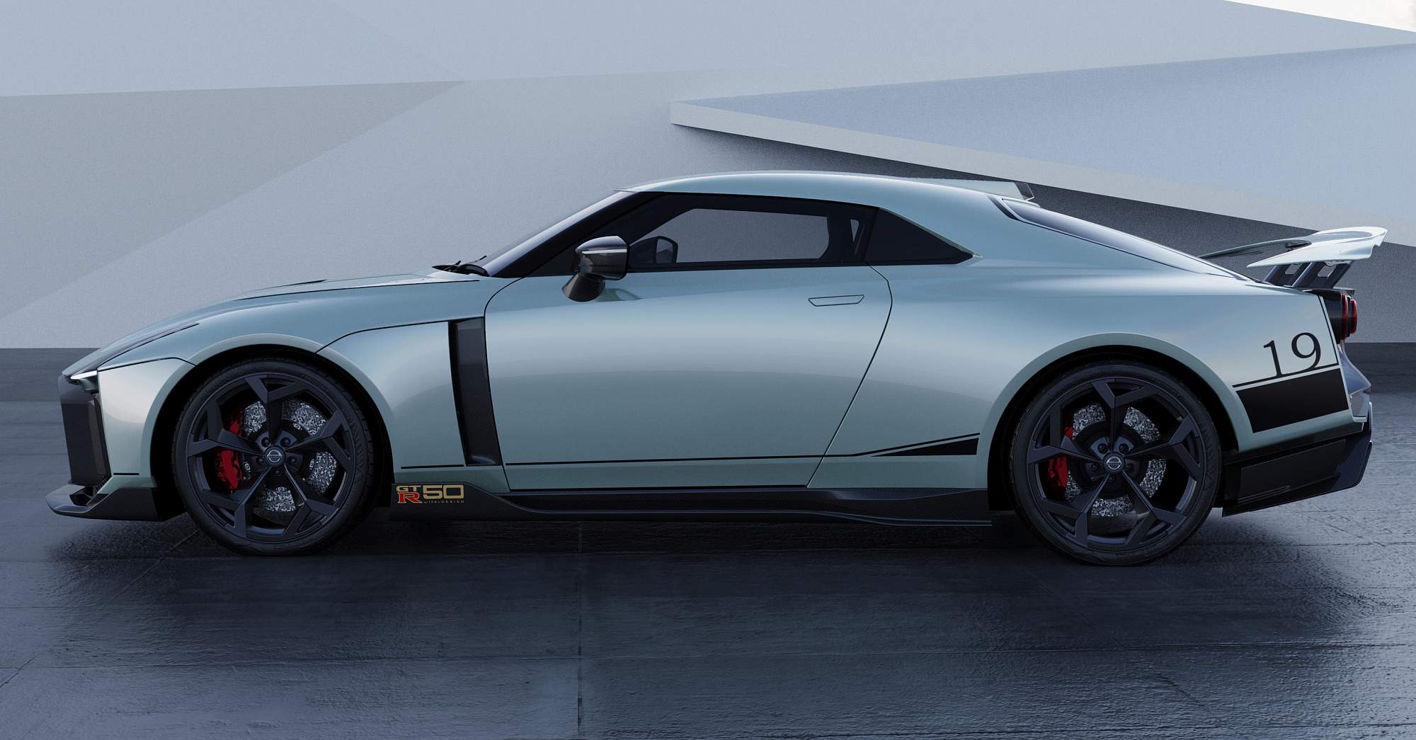 Nissan GT-R50 by Italdesign production rendering Mint SIDE
