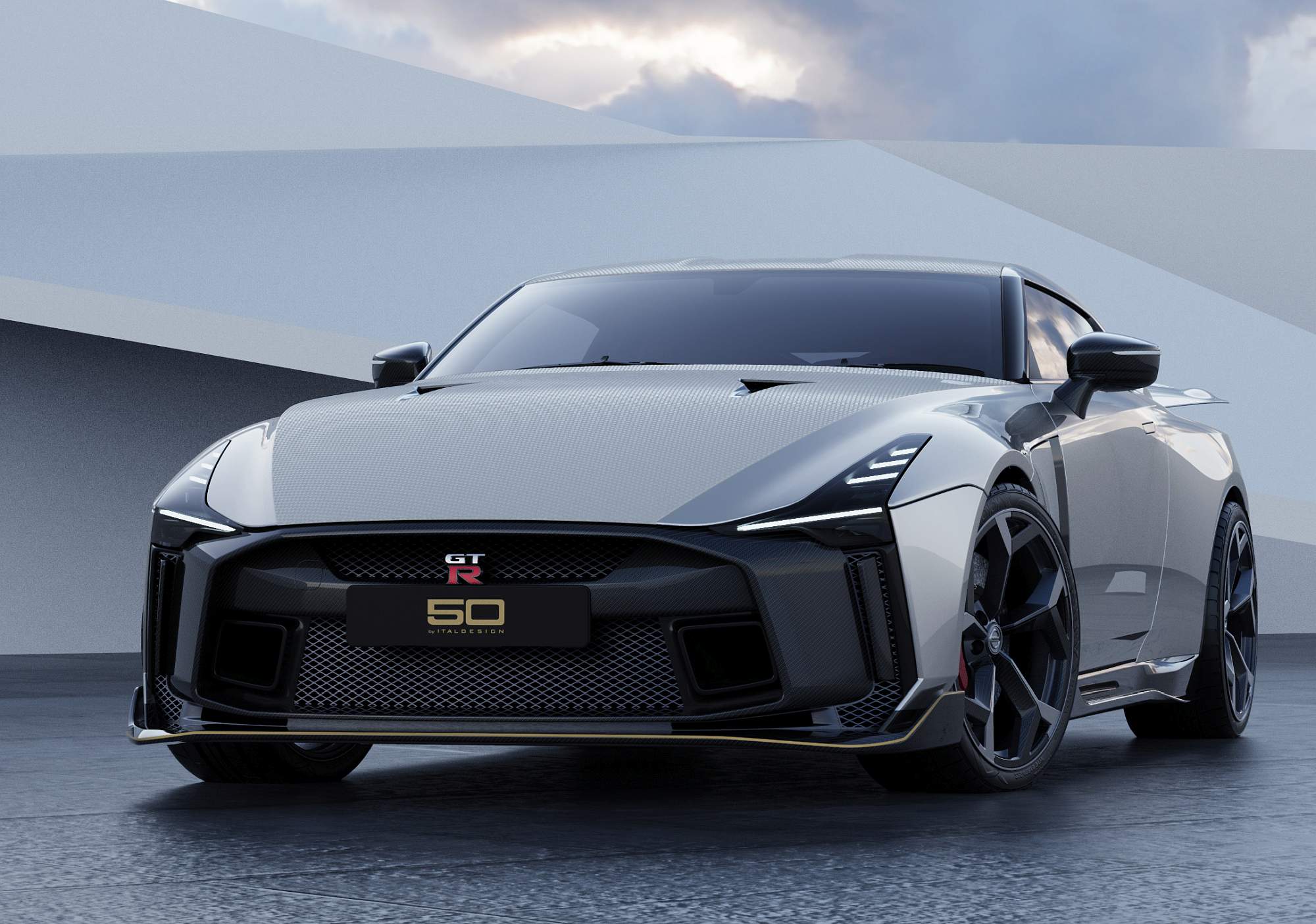 Nissan GT-R50 by Italdesign production rendering Silver FR