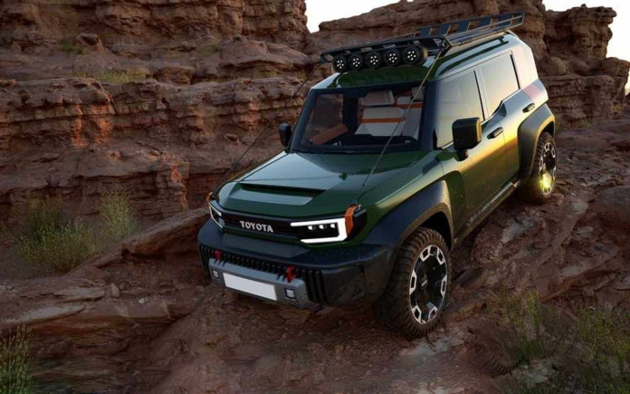 toyota-compact-cruiser-ev-cgi-front-three-quarter-view-on-the-mountain