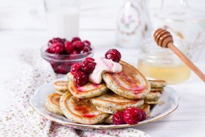 Receita de panquecas de aveia e fruta