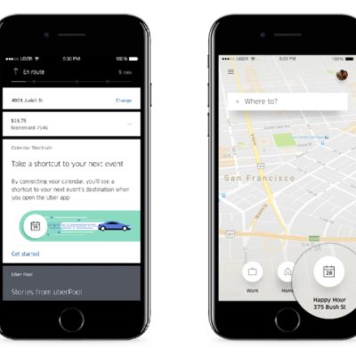 Uber usa o calendário dos clientes para sugerir percursos